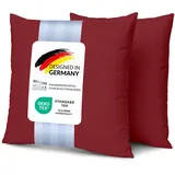 MSS e.K. 2er Set Baumwoll Kissenbezug | Größe: 80 x 80 cm | Farbe:Burgund | 100% Baumwolle | bis 60 °C waschbar | für Kissenfüllungen | schadstoffgeprüft