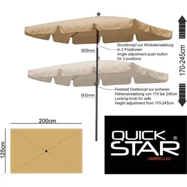 Quick Star Balkonschirm 200 x 125 cm Sand