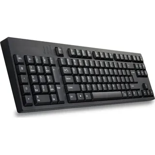 Tastatur für Linkshänder, ergonomisches Design, volle Größe, Dual-USB-Schnittstelle, verbessert die Arbeitseffizienz - Englisch Tastaturlayout - Schwarz