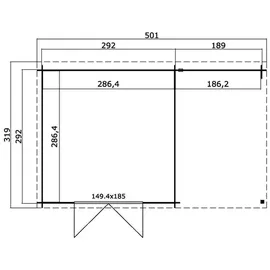 Lasita Maja Gartenhaus Tampa 5,01 x 3,19 m Rot