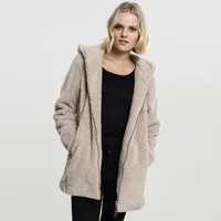 URBAN CLASSICS Ladies Sherpa Jacket Kapuzenpullover, Sand,