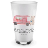 Mr. & Mrs. Panda Glas Bär Camper - Transparent - Geschenk, Sportler, Latte Macchiato, Campi, Premium Glas, Design mit Herz