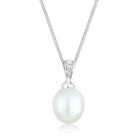 Diamore Halskette Damen mit Süßwasserperlen und Diamant (0.04 ct.) 925 Silber