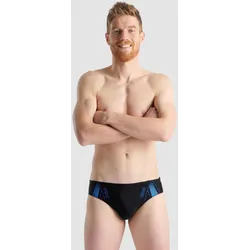 Badehose Slip Herren Grafik Print - Black-turquoise - 4