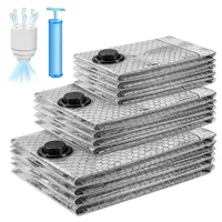 porfoyo Vakuumbeutel Für Kleidung, 12Pcs Wiederverwendbare Vakuumierbeutel, 40 x 50cm, 40 x 60cm, 50 x 60cm, Vakuumbeutel Mit Luftdichtem Ventil Und Kabelloser Vakuumpumpe Für Reisen, Tägliche Aufbewahrung