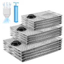 porfoyo Vakuumbeutel Für Kleidung, 12Pcs Wiederverwendbare Vakuumierbeutel, 40 x 50cm, 40 x 60cm, 50 x 60cm, Vakuumbeutel Mit Luftdichtem Ventil Und Kabelloser Vakuumpumpe Für Reisen, Tägliche Aufbewahrung