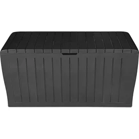 KETER Marvel Plus Aufbewahrungsbox, 270L Fassungsvermögen, wetterfest & langlebig, Sitzgelegenheit für 2 Personen, Grau, ideal für Garten, Terrasse & Balkon