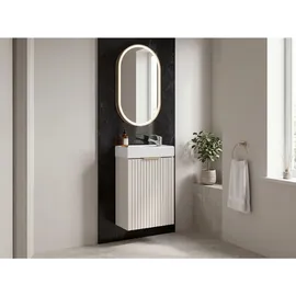 WFL GROUP Waschbeckenunterschrank Niva hängend 40 x 57 cm Beige