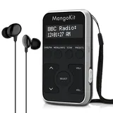 MangoKit MP1+Tragbares Taschen-DAB-Radio DAB/DAB+,persönliches FM-Radio mit Kopfhörern,Sport-DAB-Radio mit verschließbaren Tasten,wiederaufladbarem Akku,20 Voreinstellungen W/Display-Schwarz&Silber