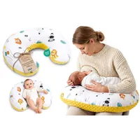 Totsy Baby Stillkissen klein Mond Minky 130 cm - Nursing und Breastfeeding Pillow Stillmond Stützkissen Stillhörnchen kleines Still Kissen und Lagerungskissen beim Stillen Oeko-Tex Safari