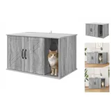 Katzenhaus Graues Sonoma 85x55x50 Cm Spanplatte