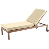Aocase Sonnenliege Auflage, Deckchair Auflagen, Liegenauflagen für Gartenmöbel Wasserdicht, liegestuhl Auflage Mit Einstellband,für Sonnenliege Gartenmöbel Matratze,Elfenbein,188x58x10cm