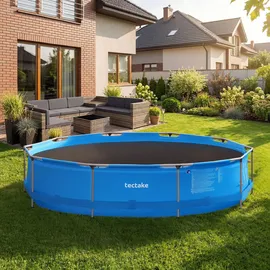 Tectake Poolabdeckung schwarz/türkis 250 cm