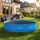 Tectake Poolabdeckung schwarz/türkis 250 cm