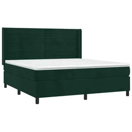 vidaXL Boxspringbett 180 x 200 cm Dunkelgrün