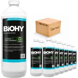 BiOHY Rohrreiniger (12x1l Flasche) | EXTRA STARK | Flüssiger, hochkonzentrierter Abflussreiniger | Geruchsneutral | Für alle Verstopfungen