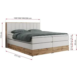 MKS Meble Boxspringbett 200 x 200 cm H4 Weiß