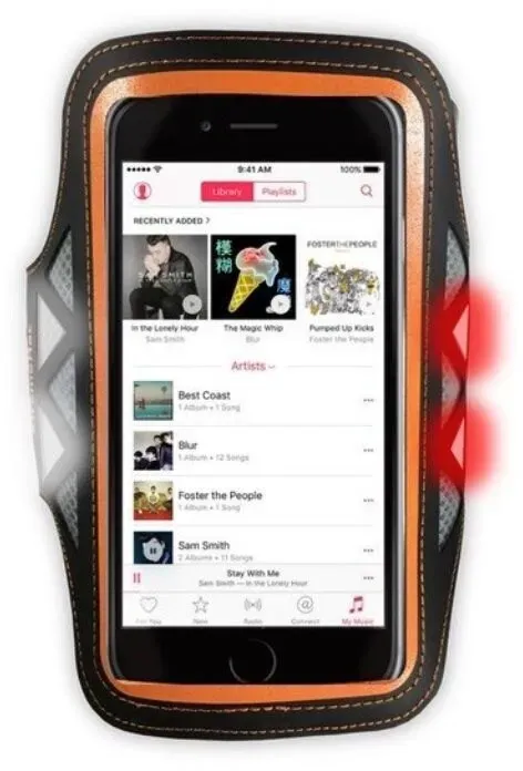 Sportwrap mit LED Armband für Smartphone/iPhone/MP3