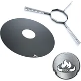 teileplus24 Grillmeister Set 80 cm Stahl grau