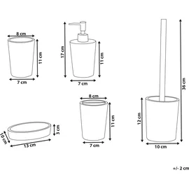 Beliani Badaccessoires Set 5-teilig Schwarz | Weiß