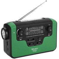 Zunate Notfall Solar Handkurbel Radio, RD-388 FM/AM/SW Solar Handkurbel Radio, mit LED Taschenlampe, Unterstützung für Telefonladegerät/Freisprechen, für Outdoor/Musik-Player/Camping(Grün)