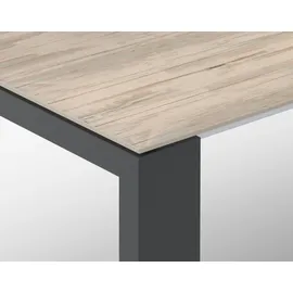 Sit Mobilia Ventura Gartentisch 160/220 x 95 cm Edelstahl Beton hell