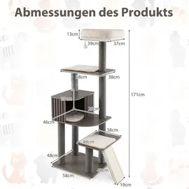 Costway Kratzbaum 171 cm grau