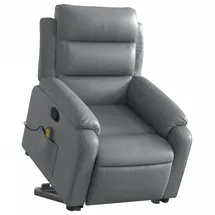 vidaXL Massagesessel mit Aufstehhilfe Kunstleder 92,5 x 100 x 0 cm Grau