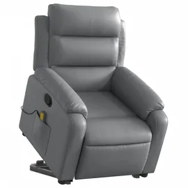 vidaXL Massagesessel mit Aufstehhilfe Kunstleder 92,5 x 100 x 0 cm Grau