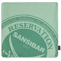Sansibar Kissen 1er Set Bezug Grün ca.45x45 cm Reservation Dekokissen 100% Baumwolle Sofakissen