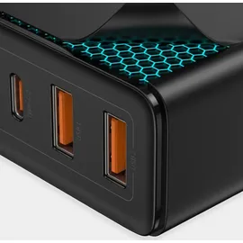 Baseus GaN2 Pro Quick Charger (100 W), USB + 2x USB-C 100W EU Schwarz