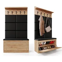 Platan Room Wand-Garderobe Set mit Garderobenpaneel & Schuhschrank &