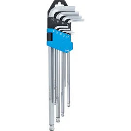 BGS Winkelschlüssel-Satz extra lang Innensechskant/Innensechskant mit Kugelkopf 1,5 - 10 mm 9-tlg.