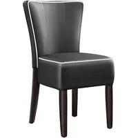 GGM Möbel Dinerstuhl Leder Schwarz 2er Set