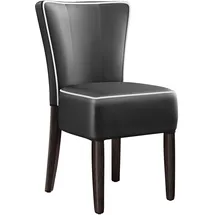 GGM Möbel Dinerstuhl Leder Schwarz 2er Set