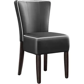 GGM Möbel Dinerstuhl Leder Schwarz 2er Set