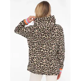 Zwilling Hoodie »"Leo Allover Neon Kante"«, mit Animal-Design und kontrastfarbigen Ärmelbündchen, Gr. S, beige, , 48620226-S