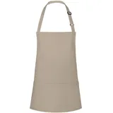 KARLOWSKY Kochschürze, Kurze Latzschürze Basic mit Schnalle und Tasche (One Size)