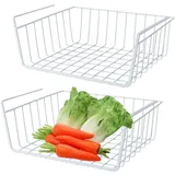 Roysmart Aufbewahrungskorb, 2 Stück Hängekorb Metall Aufbewahrungskorb, Hängekorb Regal Unter Schrank Hängekorbs Metall Korb-Organizer Regaleinhängekorb für Küche, Büro, Speisekammer, Bad, Schrank.
