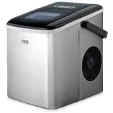 First Austria TZS First Austria Eiswürfelmaschine Edelstahl 9 Würfel in 7-9 Minuten, Eiswürfelbereiter 120W, Ice Cube Maker, 1,8 L Wassertank, LED Bedienpan... - Silber