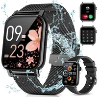 ibettertec Smartwatch Damen Herren mit Telefonfunktion Smartwatch (1.83 Zoll) Fitness Tracker Uhr mit 3 Kombinationen von Armbändern,(Fitnessuhr mit Anruffunktion 1,83" HD Voll Touchscreen Zoll,Smartwatch Fitness Tracker Uhr mit 120+Sportmodi,IP68 Wasserdicht,Uhren Watch für Android IOS,Fitnessuhr Tracker mit Pulsmesser Schrittzähler Schlafmonitor Aktivitätstracker cm, Uhren Watch für Android IOS) schwarz