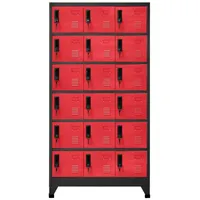 vidaXL Schließfachschrank Anthrazit und Rot 90x40x180 cm Stahl