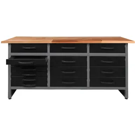 Ondis24 Werkbank Edelstahl 160 x 85 x 60 cm schwarz