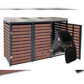 Proregal Mülltonnenverkleidung 124 x 200 x 84 cm walnuss