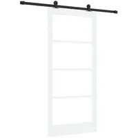 vidaXL Schiebetür ORKDAL Weiß und Schwarz 93 x 202 cm 3332008