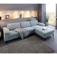 Ecksofa Intermezzo Eckgarnitur L-Sofa Stoff hellgrau blau Federkern 264x182 cm