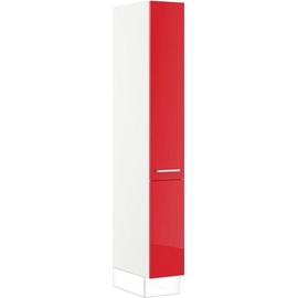 IMPULS KÜCHEN Apothekerschrank »"Turin", Breite 30 cm«, Höhe 205,1 cm, mit sechs Körben, rot