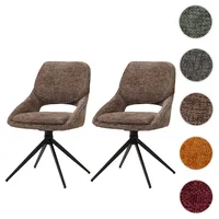 Mendler Esszimmerstuhl HWC-N73 Stoff braun 2er Set