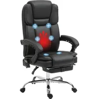 Vinsetto Bürostuhl mit Vibrationsmassage, Ergonomisch Schreibtischstuhl mit Heiz-, Liegefunktion,