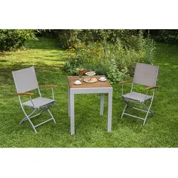 MERXX Gartenmöbelset »Naxos«, Textil, 3-teilig - silberfarben
